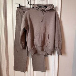 Reebok Tan Hoodie and Sweatpants Set